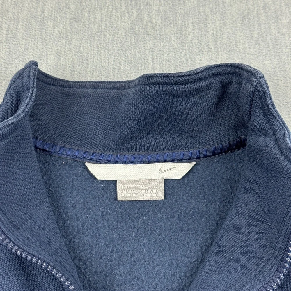 Vintage Y2K Nike Sweatshirt Mens Large Blue 1/4 Zip‎ Fleece Pullover Long Sleeve